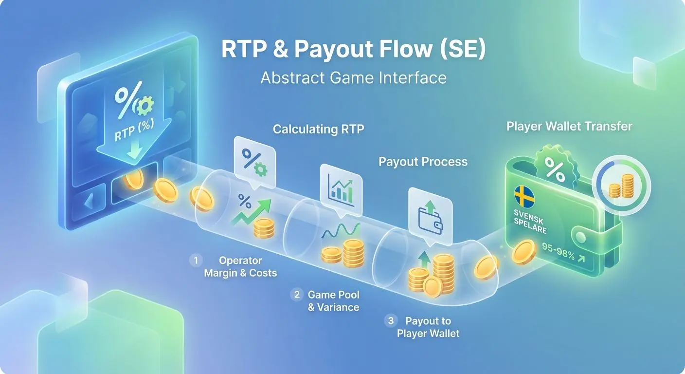 Illustration som visar RTP och hur utbetalningar går från spel till spelare