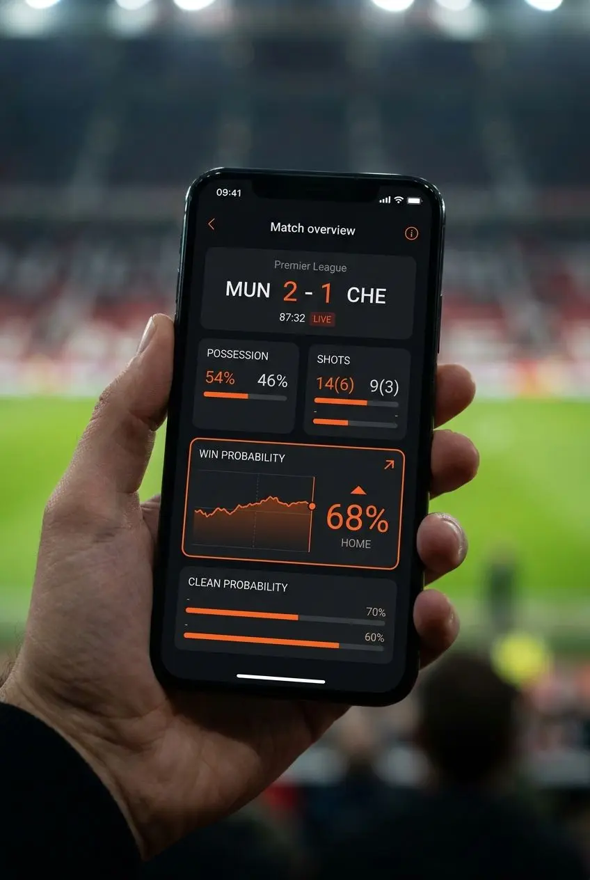 Mobil vy med matcher och odds i ett sportspelsgränssnitt på smartphone