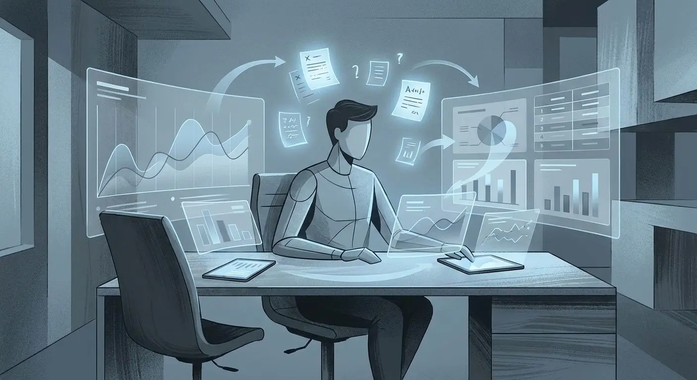 Abstrakt expertillustration med dataanalys av bonusvillkor och jämförelsetabeller