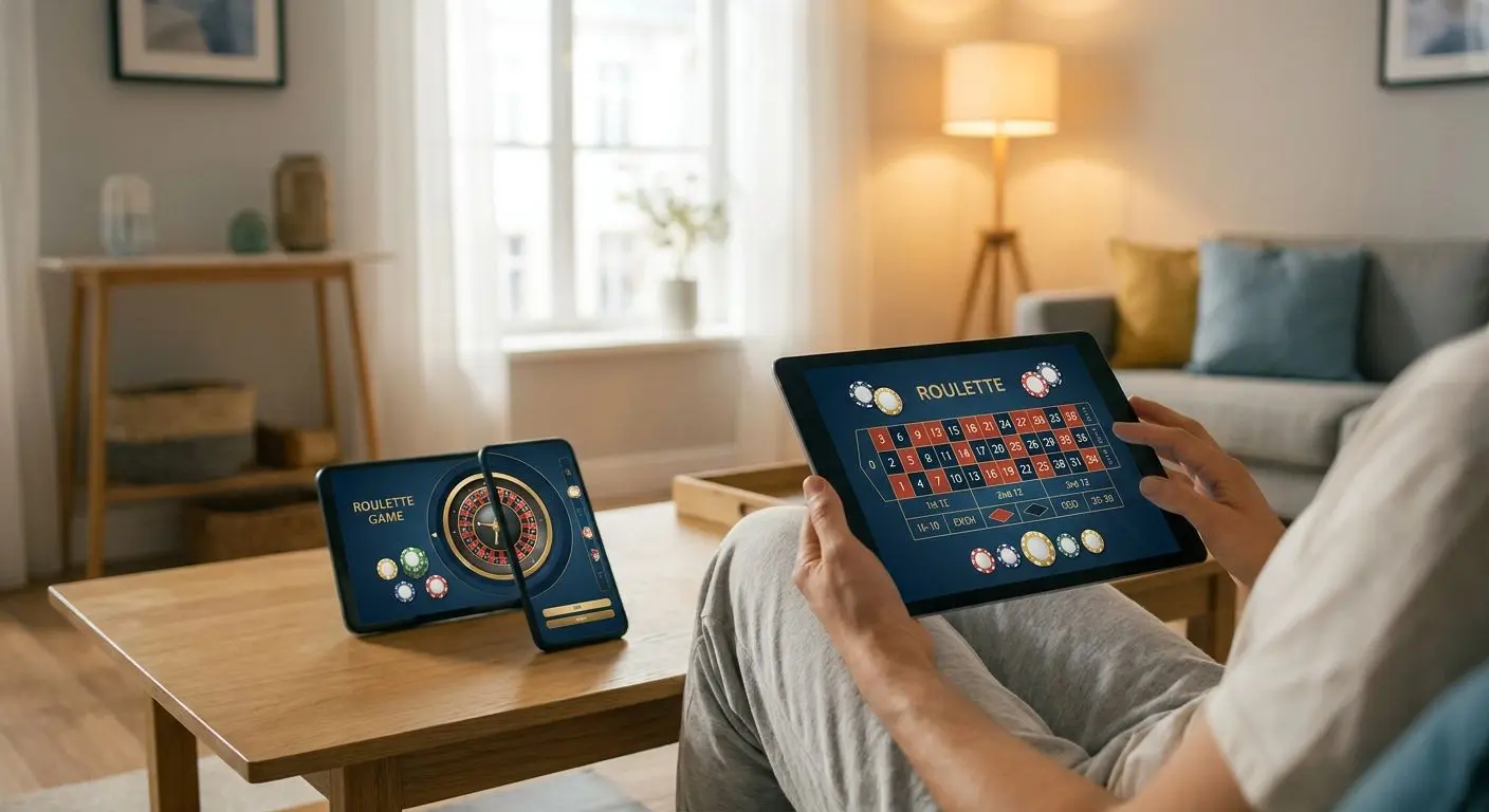 Mobil roulette på smartphone i modern miljö